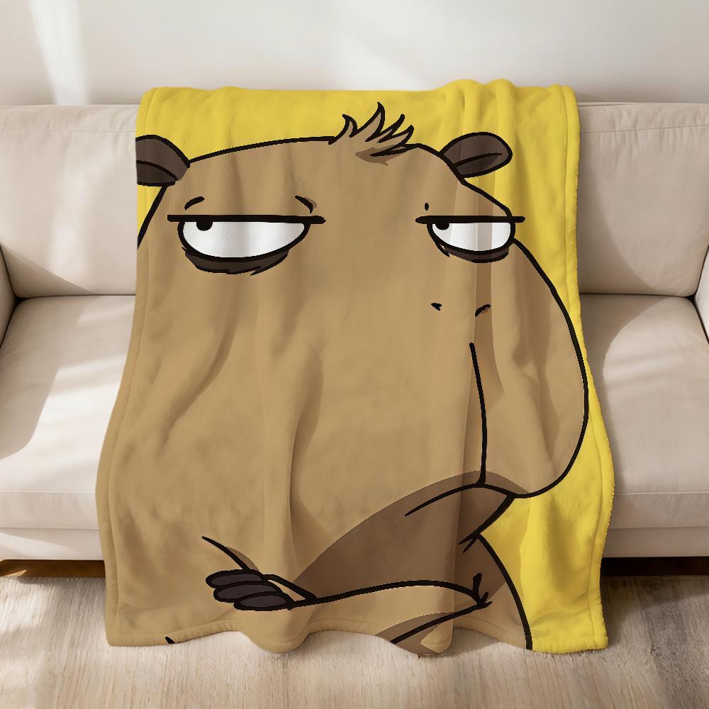 Cute Funny Tiger Crocodile Capybara Flannel Soft Warm Plush Blanket Sofa Living Room Pet Hogar Bedroom Gift Home Car Portable