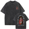Washed Vintage Bad Omens T-Shirt Fun Moth Pattern T-Shirt Women's Fashion Casual Hip Hop Streetwear T-Shirt Women's