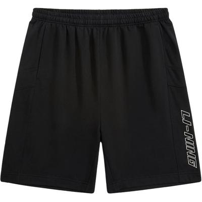 Li Ning Sports Lifestyle Series Letter Mid Waist Straight Loose Casual Shorts Men Shorts Black AKSU871-1