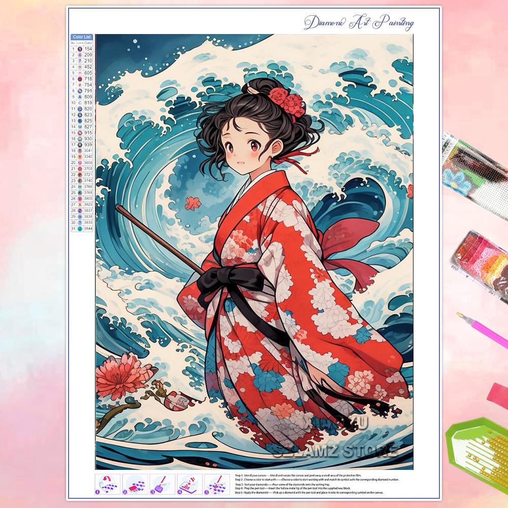 DIY Diamond Painting Cherry Blossom Fuji Mountain Landscape Mosaic Embroidery Cross Stitch Kit Living Room Home Art Wall Decor