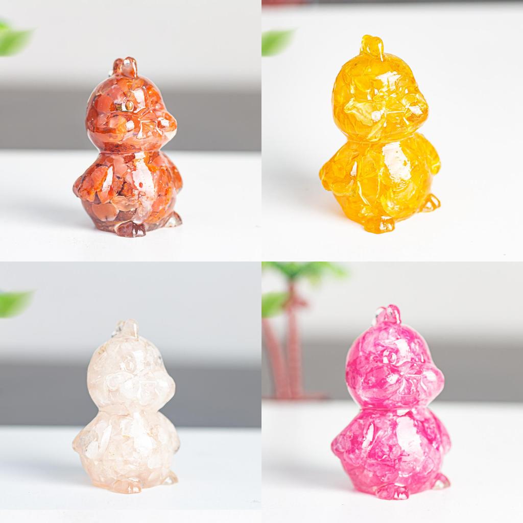 Zodiac Chicken Resin Craft Figurine With Crystal Filling For Home Decor And Gifting