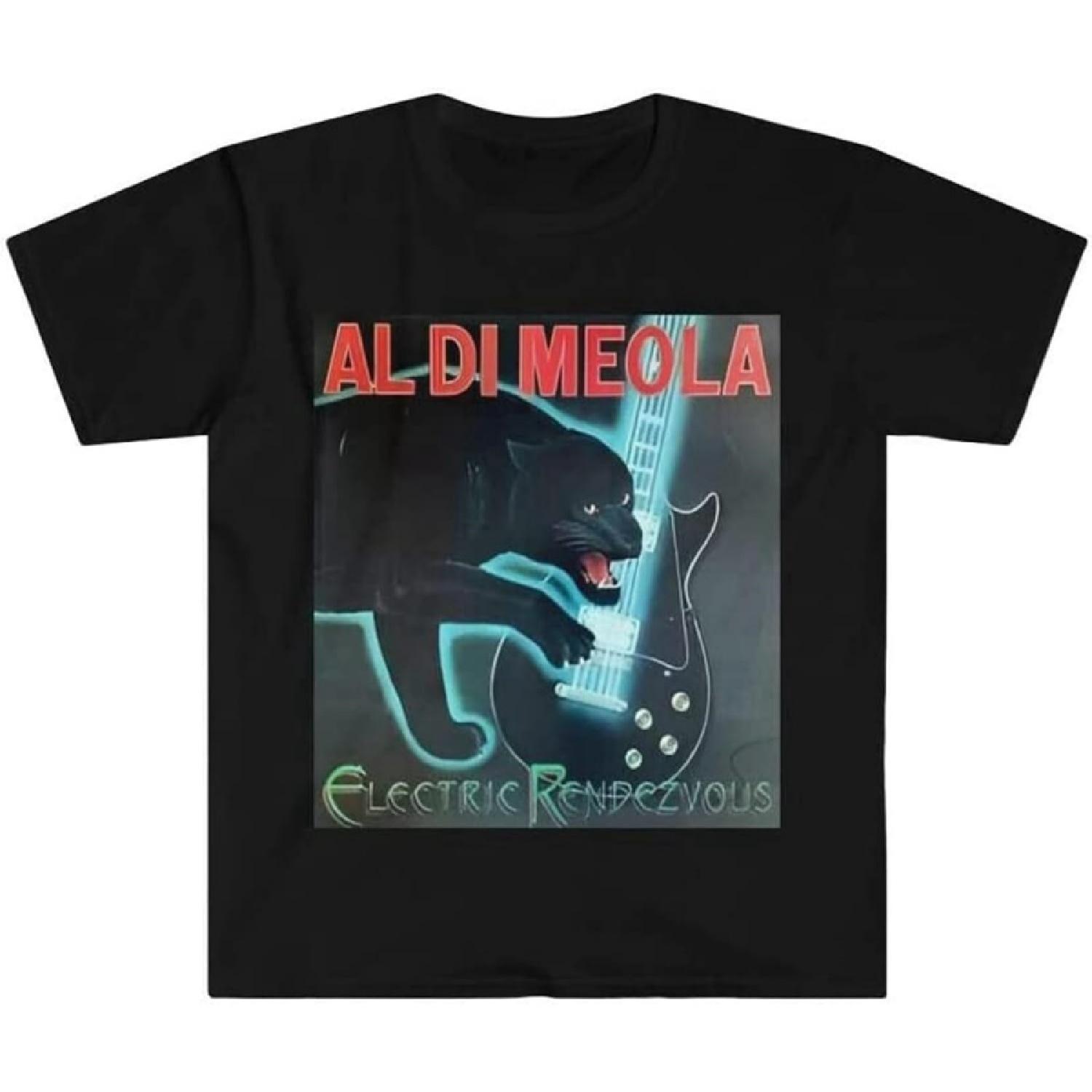 MXCAPITAL Al Di Meola Electric Rendezvous Black Mens T-Shirt Graphic Unisex Tee S