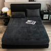 Winter Warm Plush Fitted Sheet Elastic Mattress Cover Fluffy Velvet Fleece Bed Linen Couple Thermal Double Bed King Size