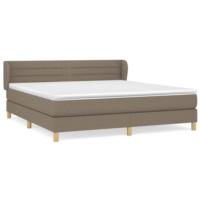 3126897 vidaXL Divan Bed with Mattress Taupe 160x200 Cm Fabric