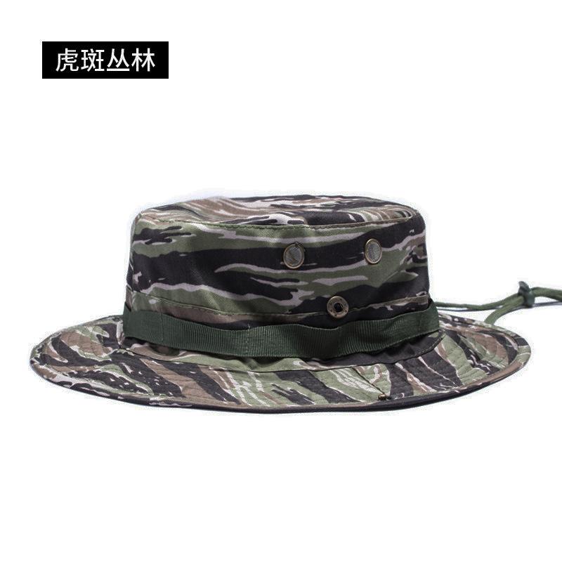 Outdoor Wide Brim Bucket Hat for Fishermen Summer Camouflage Sun Protection for Hiking and Fishing