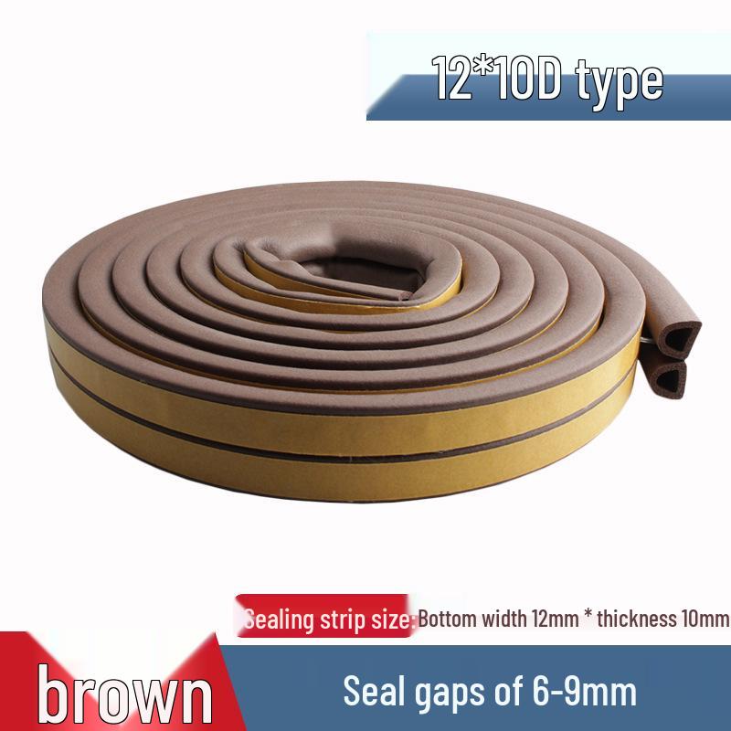 Self-Adhesive Weatherproof Door & Window Foam Seal Strip - 6m, Soundproof & Insulating