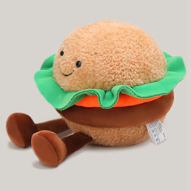 Trendy Plush Toy: Baking Egg Tart Bagel Burger Toast Doll Ornament for Kids
