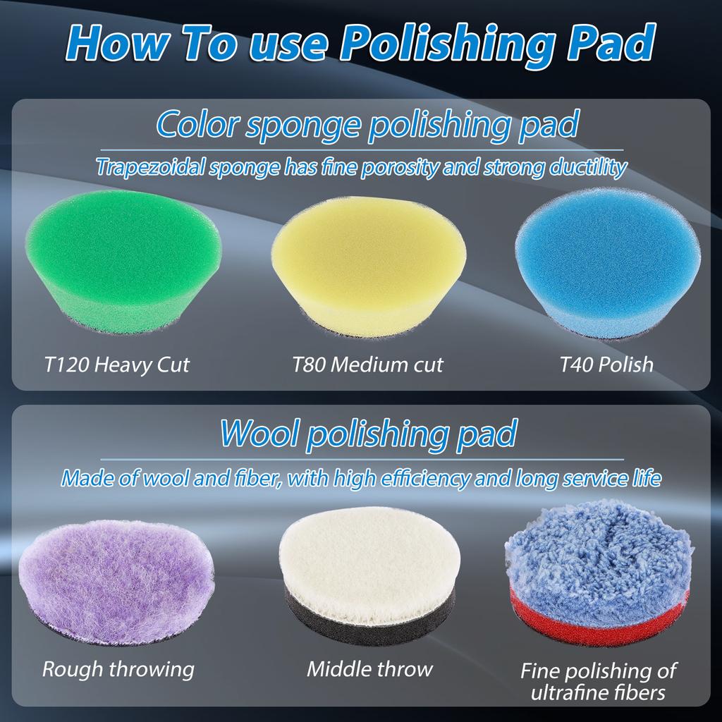 21PCS Mini Polishing Pads Set T-Shape Sponge Car Detail Polishing Buffing Pads for Car Sanding Waxing Sealing Glaze