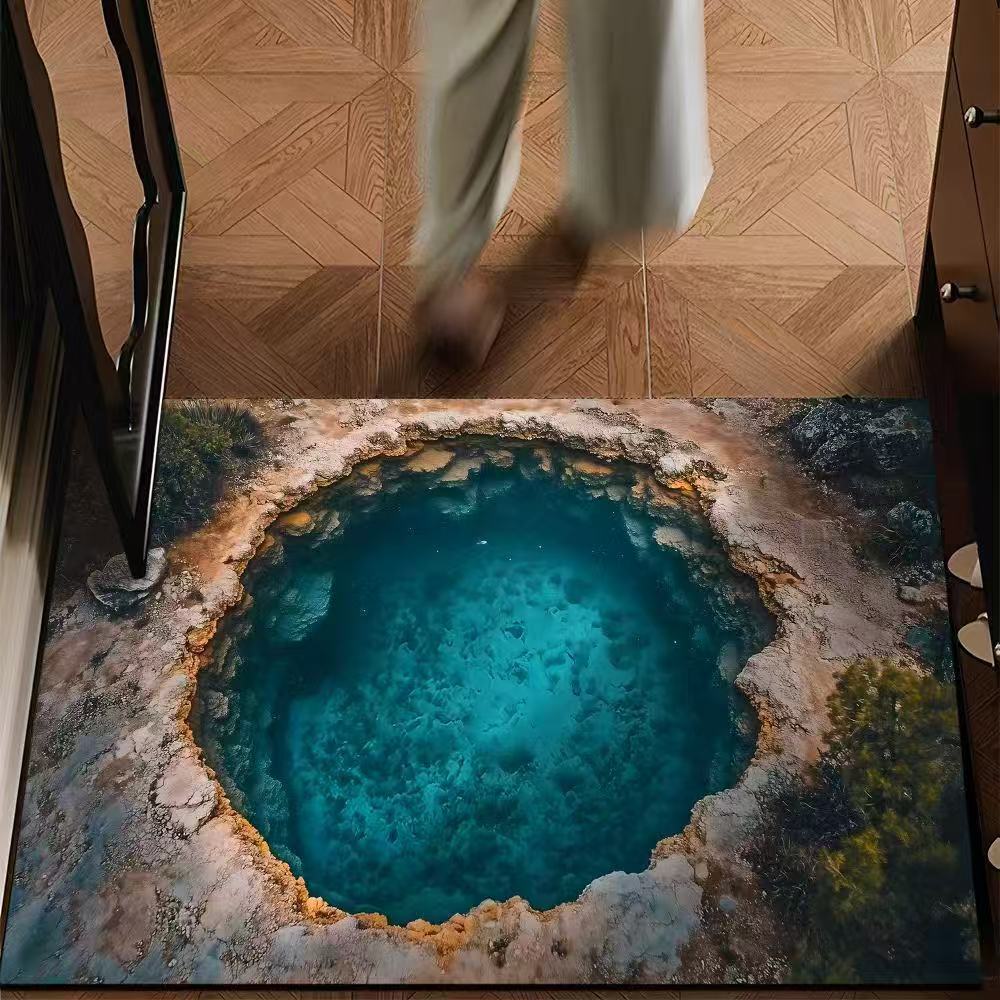 60*90cm Visual Trap Floor Mat, Home Bathroom Floor Mat, Anti-slip Feet, Suitable for Bathrooms, Doorways, Corridors