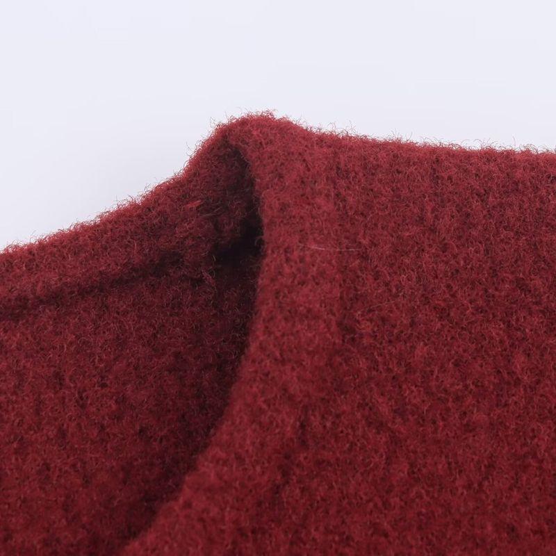 Kaslead New Women clothes Western Style Three Buckles round Neck Knitted Long sleeve Sweater Outerwear Cardigan