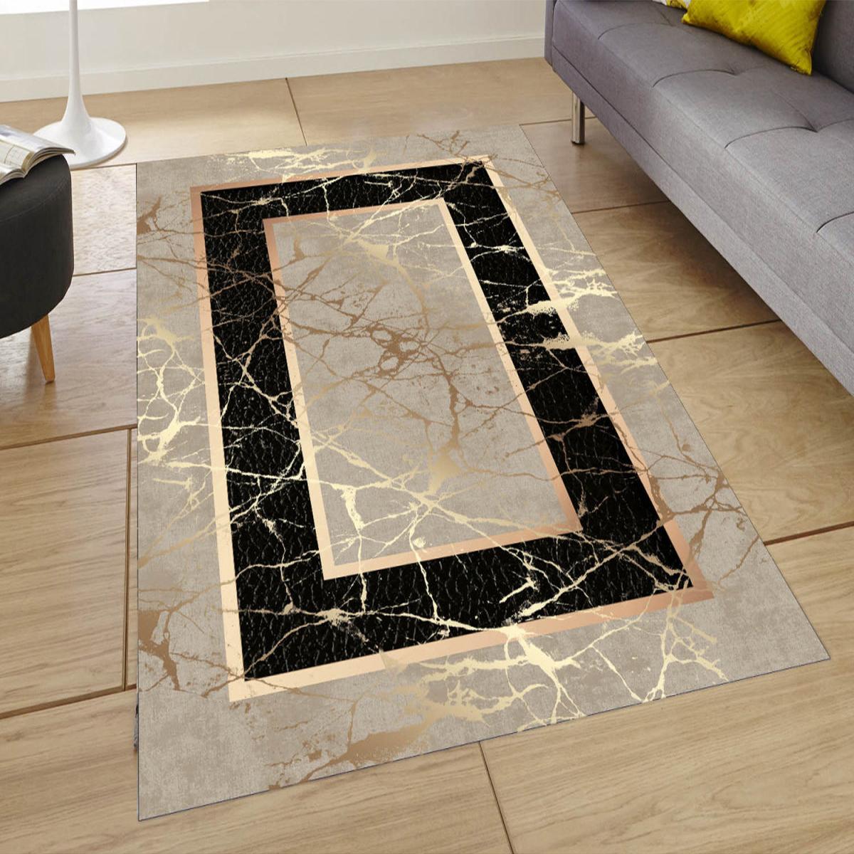 

EPeddler Home Современный золотисто-серебряный мраморный узор, цифровая печать, моющаяся нескользящая точечная основа, гостиная нового поколения, кухня, ковер в спальне и напольный коврик 50 x 80
