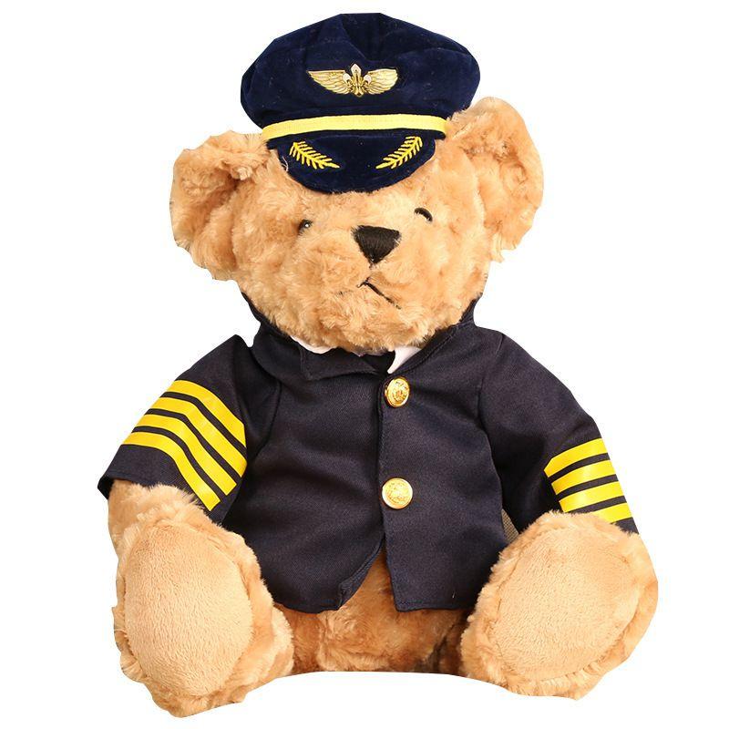 

Teddy Plush Bear Toy Pilot Aviation Model Doll Plush Toy Christmas Childrens Planecaptain,30CM