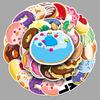 50 Sweet Donut Planner Stickers – Cartoon Food Designs for Phone Cases, Luggage, and More – Waterproof