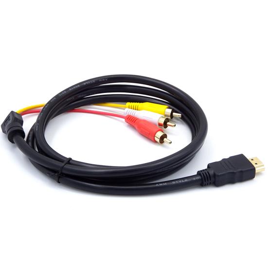 DOONJIEY HDMI-compatible Male to 3 RCA AV Composite Male M/M Connector Adapter Cable Cord