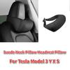 For Tesla Model 3 Y X S Neck Pillow Headrest Pillow Suede Seat Headrest Cushion Auto Seat Head Support New ModelY Accessories