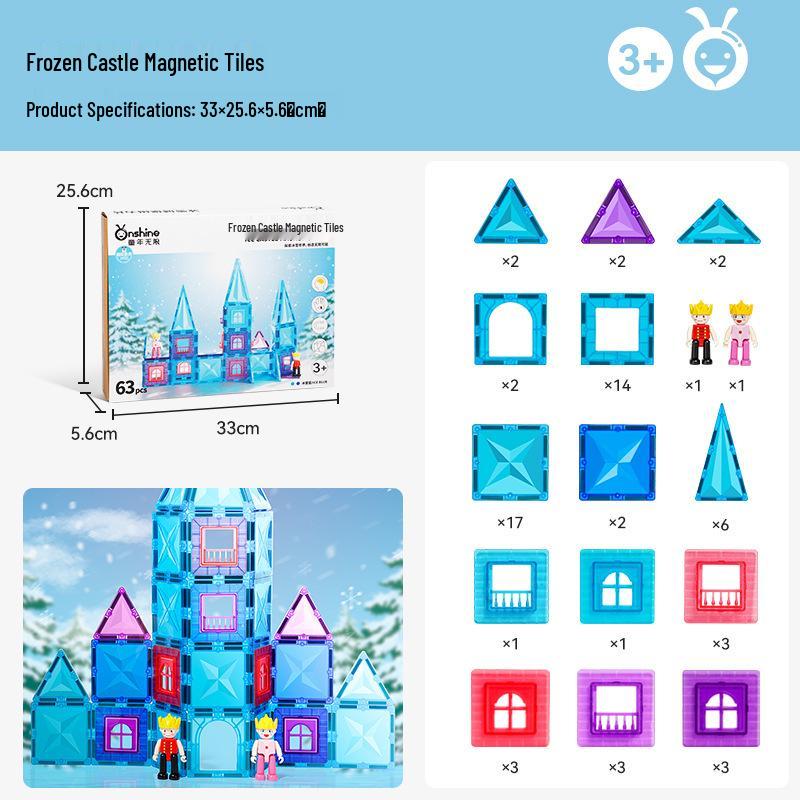 

ONSHINE Детский замок природы 3D Магнитные плитки Развивающая игрушка из цветного стекла