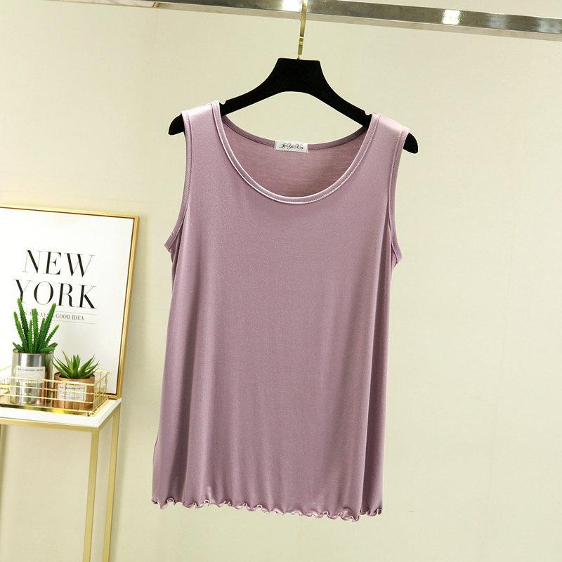 Women's Crew Neck Sleeveless Tank Top Loose Casual Modal Knit Vest Spring Autumn Plus Size Basic Undershirt