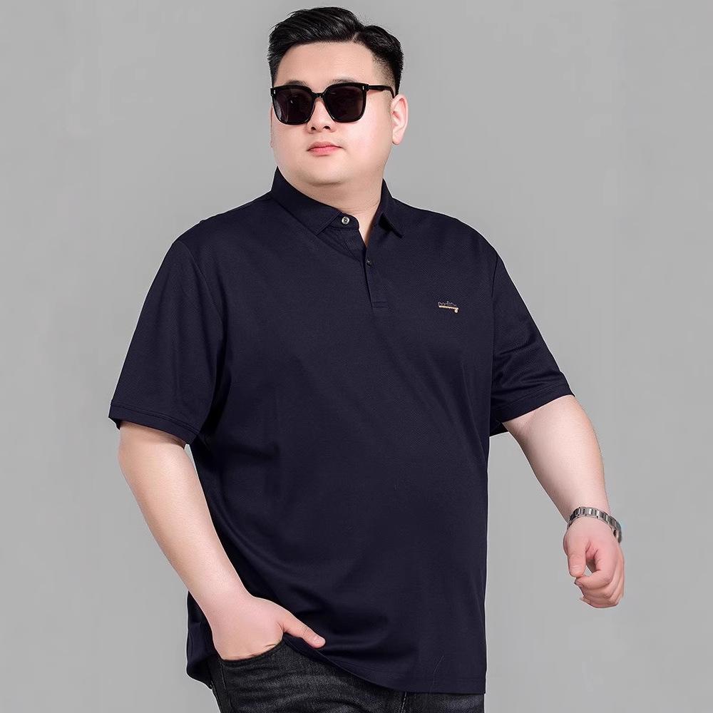 

Тенденция больших размеров Влагоотводящая Мягкая Высококачественная Дышащая Мужская Свободная Рубашка-поло--Устойчивая к Сминанию Повседневная Спортивная С Коротким Рукавом Рубашка с Воротником M чёрный