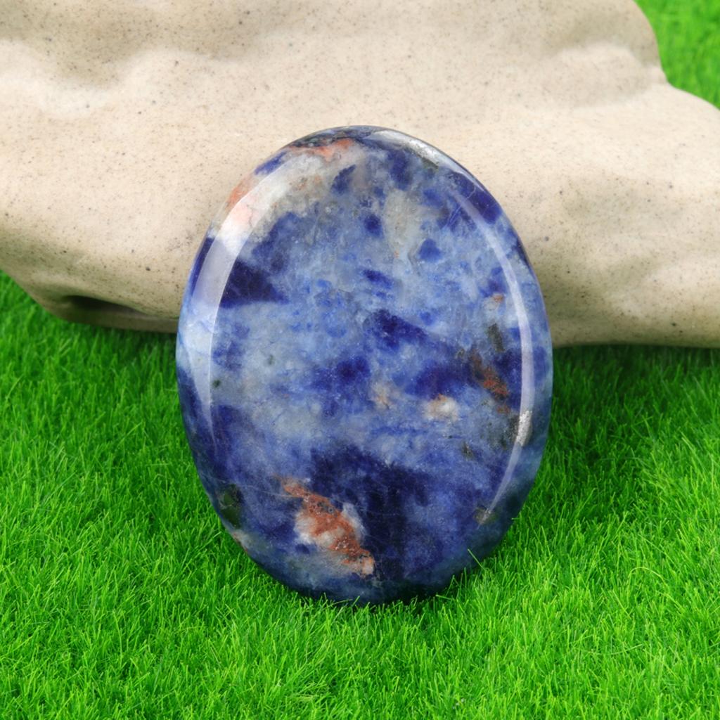 1Pc Healing Crystals Ornaments Decorative Recesses Thumb Relief Stone Oval Yoga Stone Energy Gemstone Home Decor Small Furnishings Jewelry 35x45mm