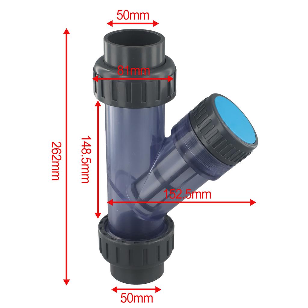 I.D 20~63mm Transparent PVC Y-Type Filter Aquarium Fish Tank Irrigation Filters Garden Water Pipe Filters Joint Fitting