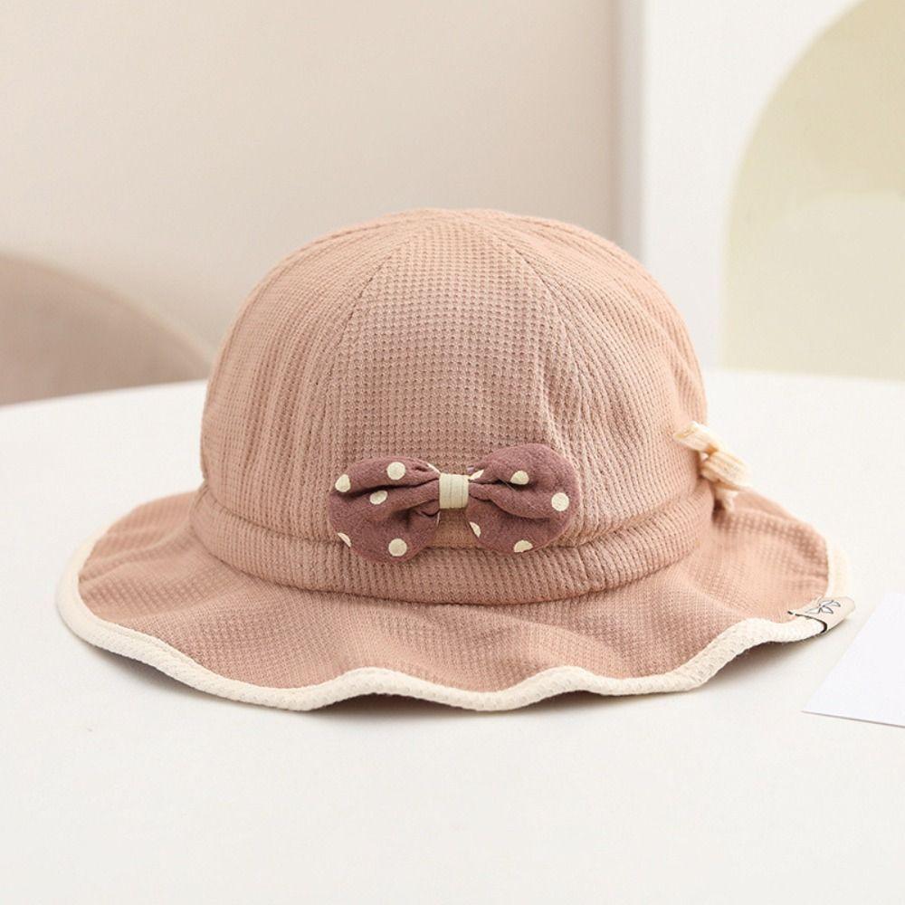 Ruffle Bows Baby Bucket Hat Cute Baby Sun Visor Hat Sunshade Caps Fisherman Hat Outdoor