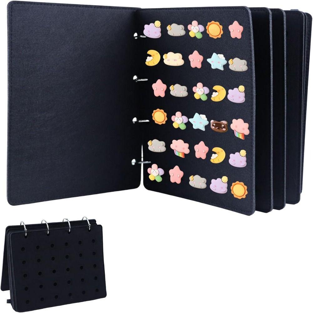 Black Pin Display Binder Felt Page Pin Binder for Cleectors Enamel Pin Display Book