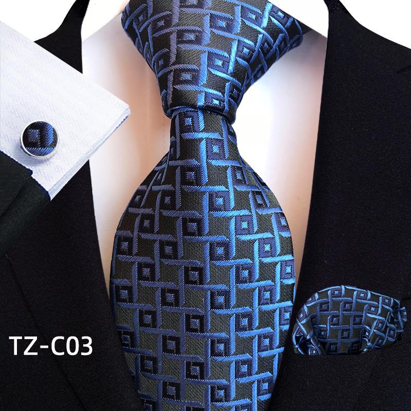 Men's Black Business Tie Gift Set: Striped & Plain Ties, Pocket Square, Tie Clip
