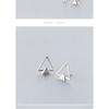 Fashion Hollow Triangle Geometric Stud Earrings For Women Simple White Gold Plated Ear Jewelry
