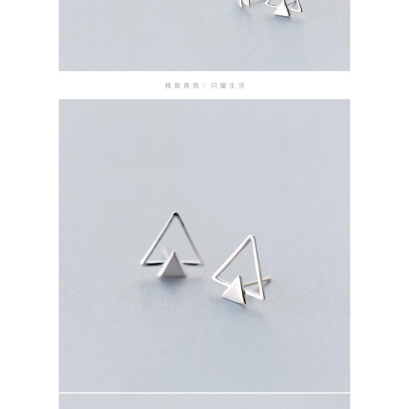 Fashion Hollow Triangle Geometric Stud Earrings For Women Simple White Gold Plated Ear Jewelry