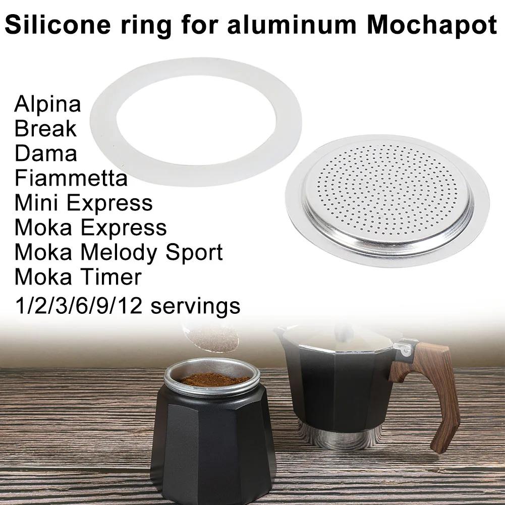 1 set Guarnizione in Gomma Siliconica Resistente alle Alte Temperature per Caffettiera Moka Macchina da Caffè Espresso da Fornello macchina per il caffè