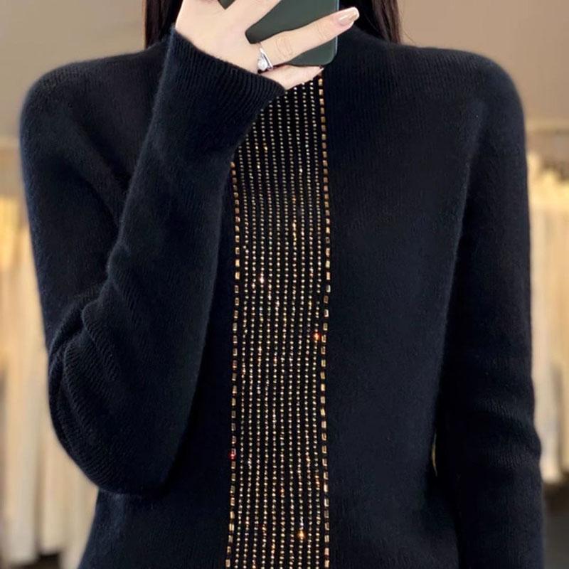 

Свитер для женщин Осень Зима Легкий Теплый Вязаный Эластичный Топы с длинным рукавом XXL