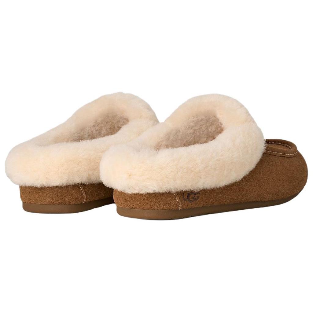 UGG ANSLEY Rubber Sole Abrasion Resistant Closed Toe Slippers Women's Chestnut 1171391-CHE