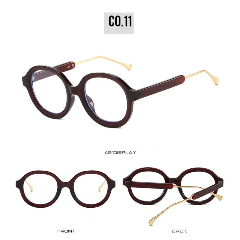Fashion Women Round Frame Sunglasses New Luxury Brand Designer Sun Glasses Retro Trendy Shades UV400 Anti Blue-ray Glasses
