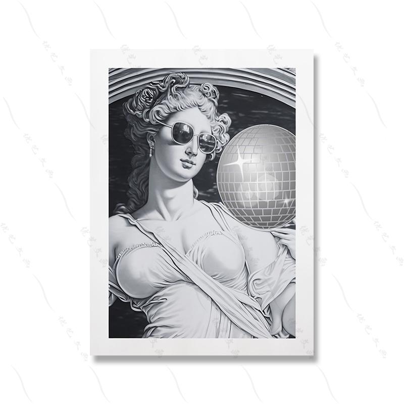 Fashion Black White Trendy Retro Wall Art Poster Check Aesthetic Print Funny Minimalist Canvas Painting Club Room Home Decor