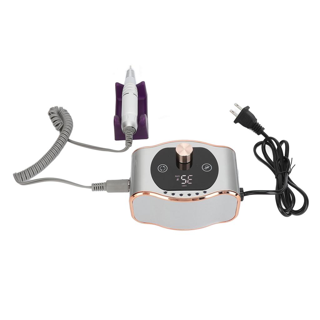 Touch Screen Nail Drill Machine 35000rpm Double Sided PU Leather Electronic Nail Grinder Machine US 