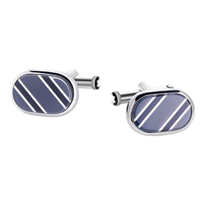 Montblanc Oval Bicolor Silver Cufflinks