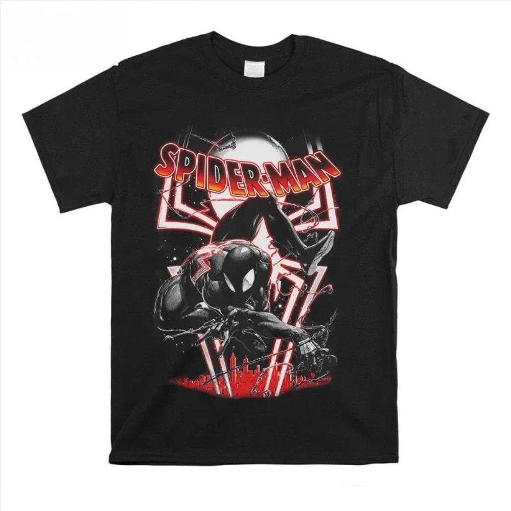 Marvel The Amazing Spider-Man Retro City Swing Grafické tričko, Klasické tričko ve stylu komiksu, Unisex neformální top se superhrdinou