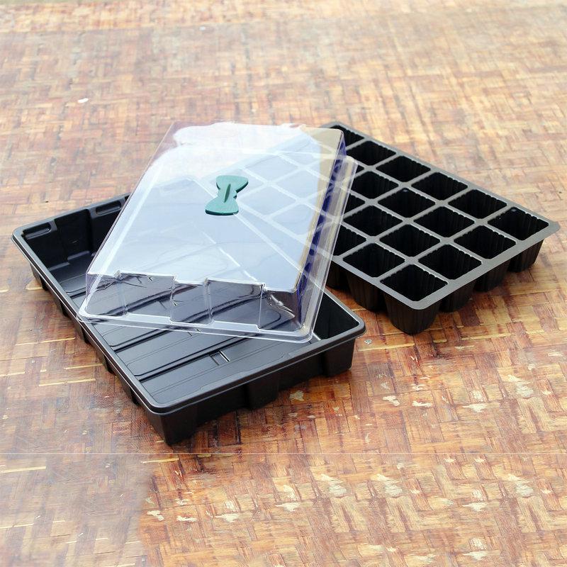 Seedling Tray Set: 12/24 Hole Three-Piece Seedling Box & Flower Pot Supplies.
