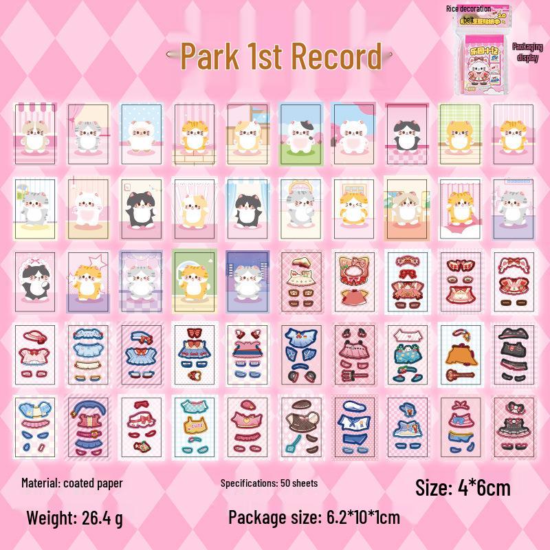 

Yu Xian Doudou Sticker Book: Fan Fan Cat Dress-up 2.0 - Mini Children s Journal for Fun and Creative Decoration