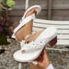 New Flower Sandals Women's Car Line Casual Vacation Beach Seaside Slope Heel Comfortable Large Size Slippers