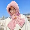 Scarf Hat Integrated Autumn and Winter Warm Plush Thickened Imitation Rabbit Fur Cute Ear Protection Hat