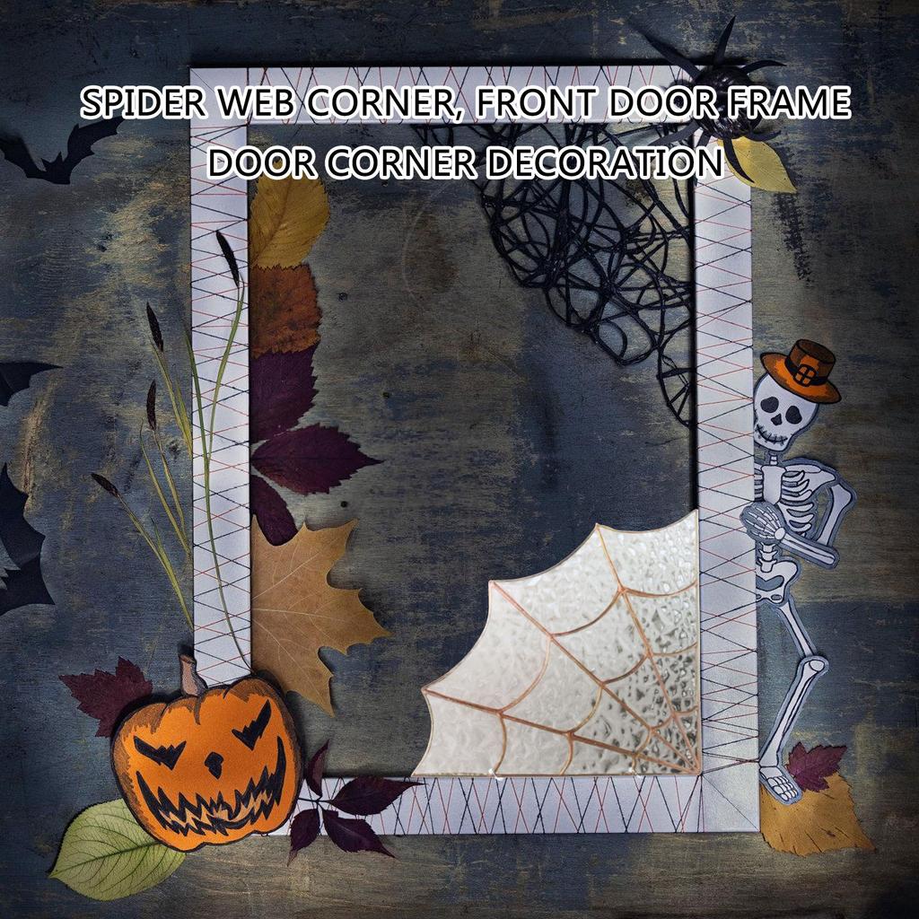 Halloween Spider Web Corner Decoration Frightful Halloween Glass Spiderweb Door Corner Elegant Home Hanging Ornament