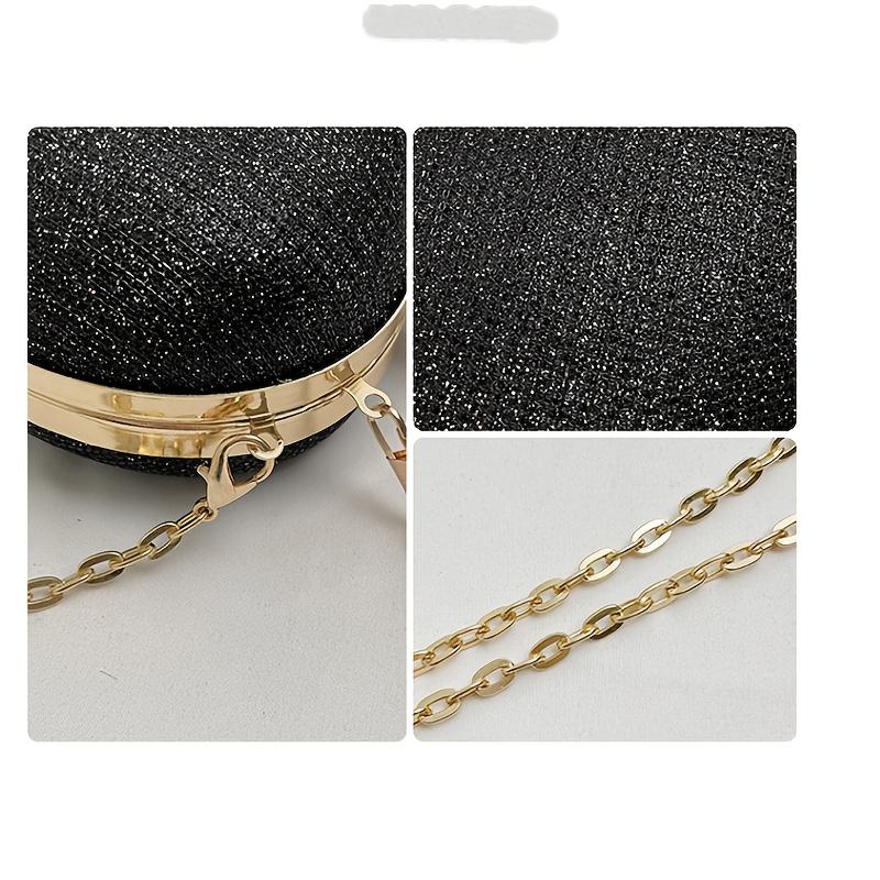 Stylová řetízková kabelka do ruky, na rameno i crossbody s motivem srdce, flitrovaná kabelka s motivem srdce, vhodná na svatby a večírky