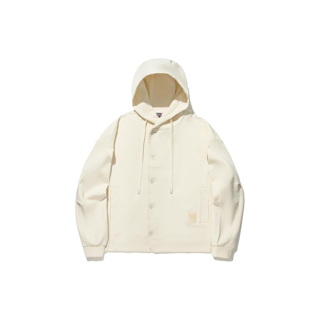 Li Ning X Jackie Chan Collaboration Kung Fu Series Solid Color Loose Fit Hoodie Men Hoodies Paper-White AWDU307-1