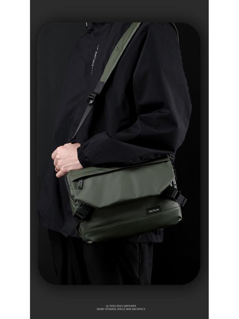 WePower Men's Minimalist Crossbody Bag: Outdoor Functional, Large Capacity, Trendy Messenger Shoulder Bag.