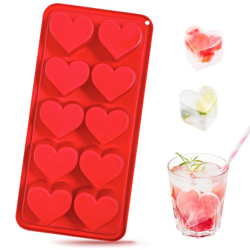 2Pcs Multifunction Heart Shape Ice Cube Mold, Pudding Candy Whiskey Kitchen Accessories, Party Supplies, Valentine'S Day, 2Pc