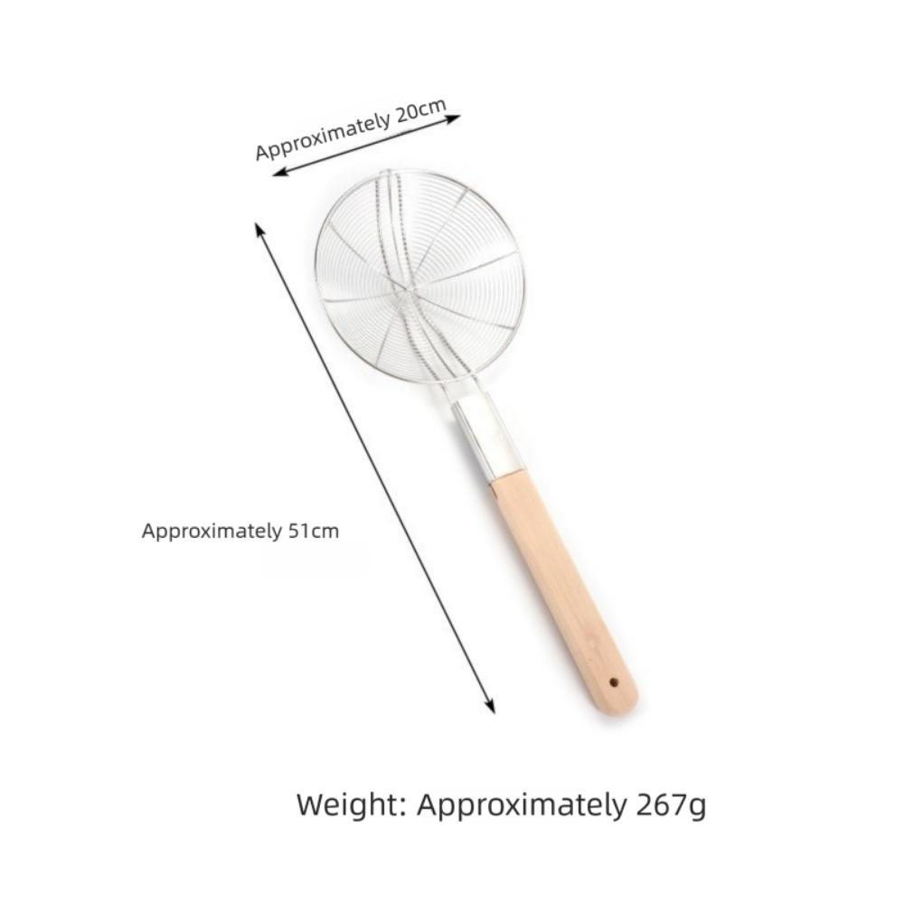 

Новый 20/22 см Большой дуршлаг Нержавеющая сталь Деревянная ручка Сито для картофеля фри Ложка Кухонные гаджеты