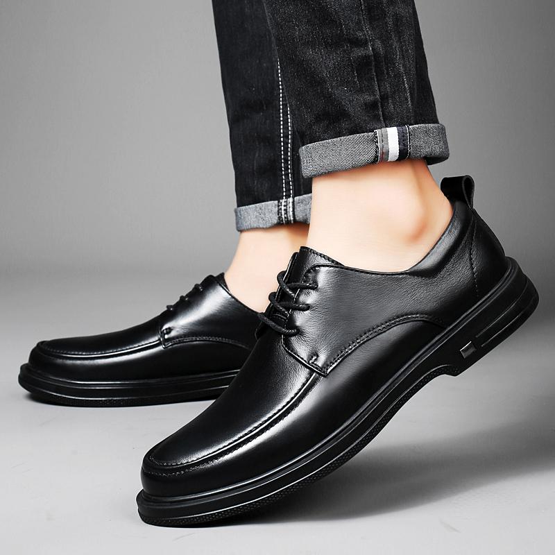 Fashion 2024 New Brand Men Dress Oxfords Shoes All-match Male Wedding Shoes Genuine Leather Men Business Footwear Men's Lace-Up Flats