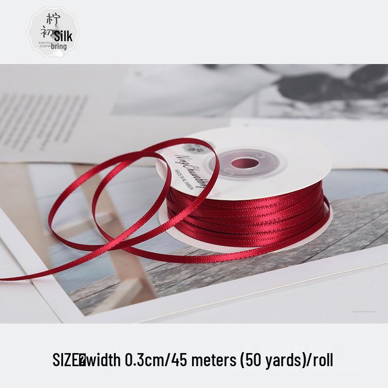 3mm Premium Double-Sided Satin Polyester Ribbon for Wedding Bows and Gift Packaging