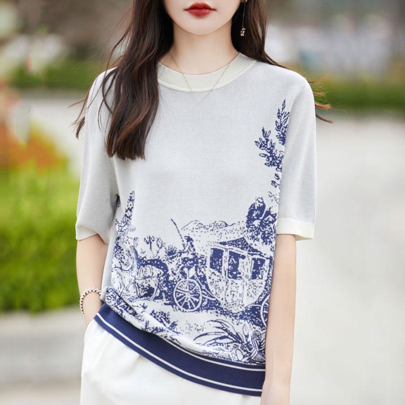 

Летняя рубашка для женщин - 50% шелковая смесь Mulberry | Не мнется и защищает от ультрафиолета | Роскошный легкий топ XL синий